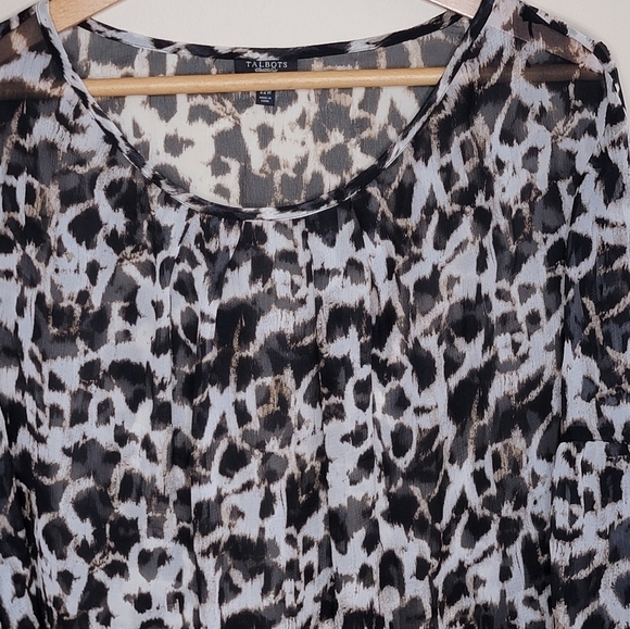 Talbots Woman | Leopard Animal Print Sheer Blouse Size 22W - Picture 2 of 5